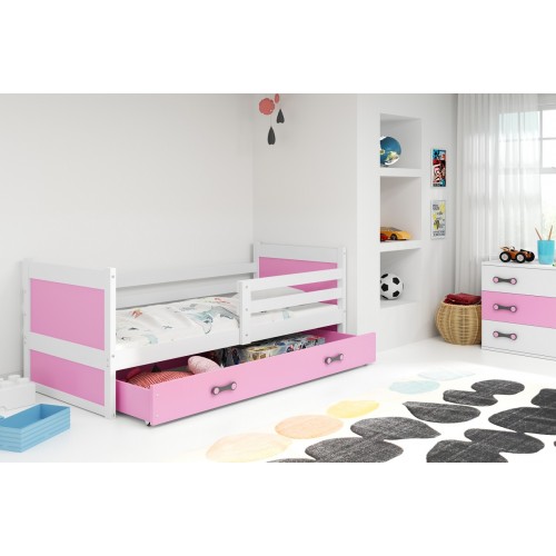 Gulta RICO 90x200 balts/rozā